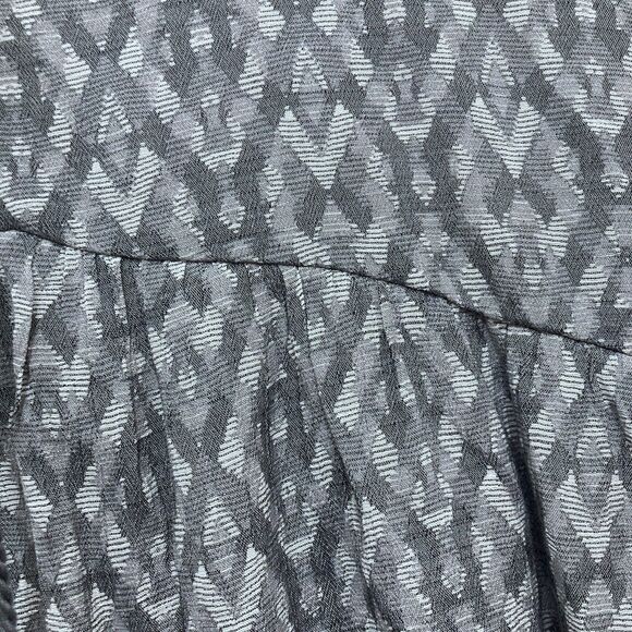 Fred David Ikat Peasant Blouse 2X – Gray Boho Tunic Balloon Sleeve Top - Picture 9 of 16